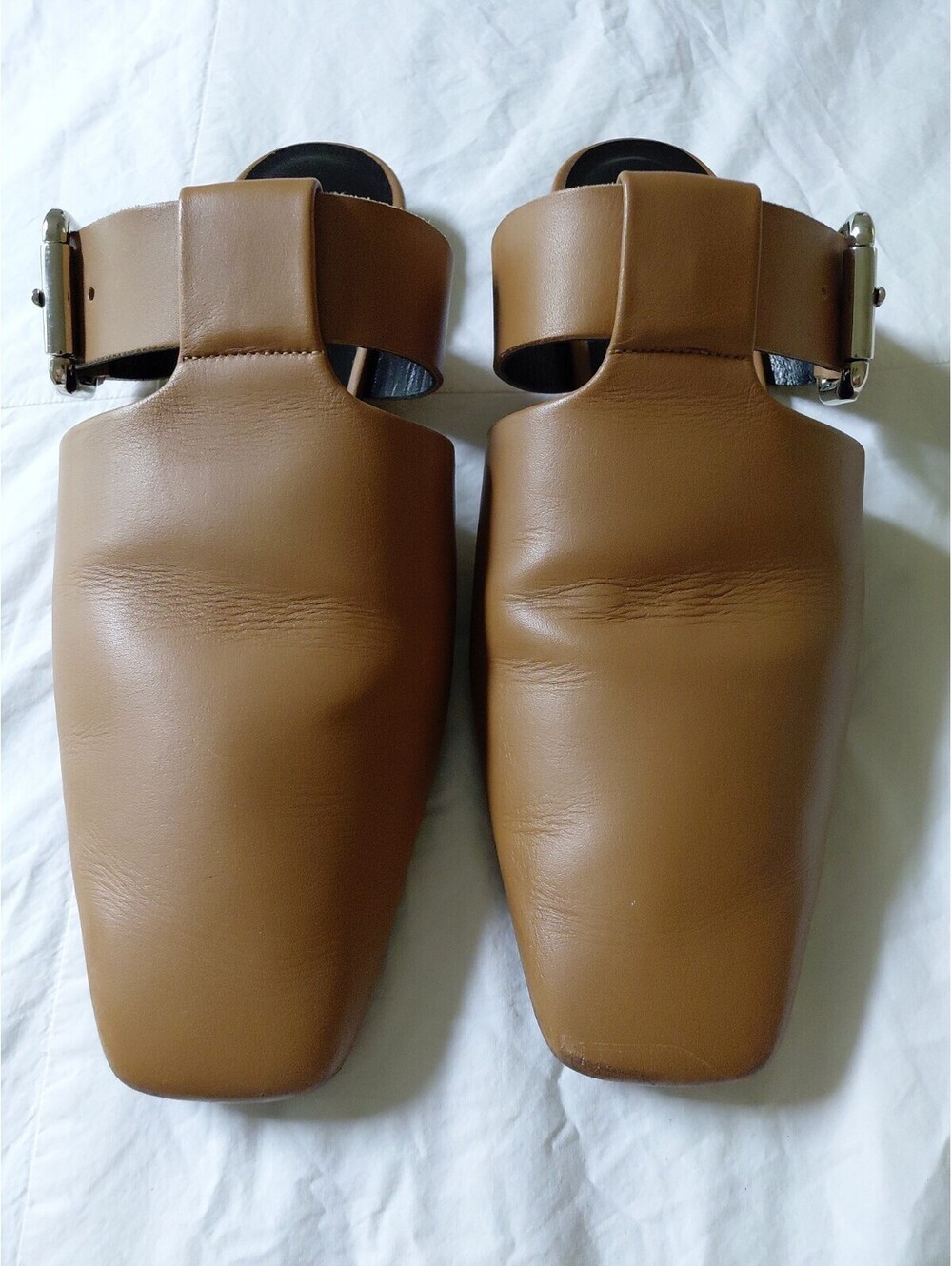 PIERRE HARDY Fred Leather Mules 7.5 Cognac Some Scuffs On Front O-W EUC #727